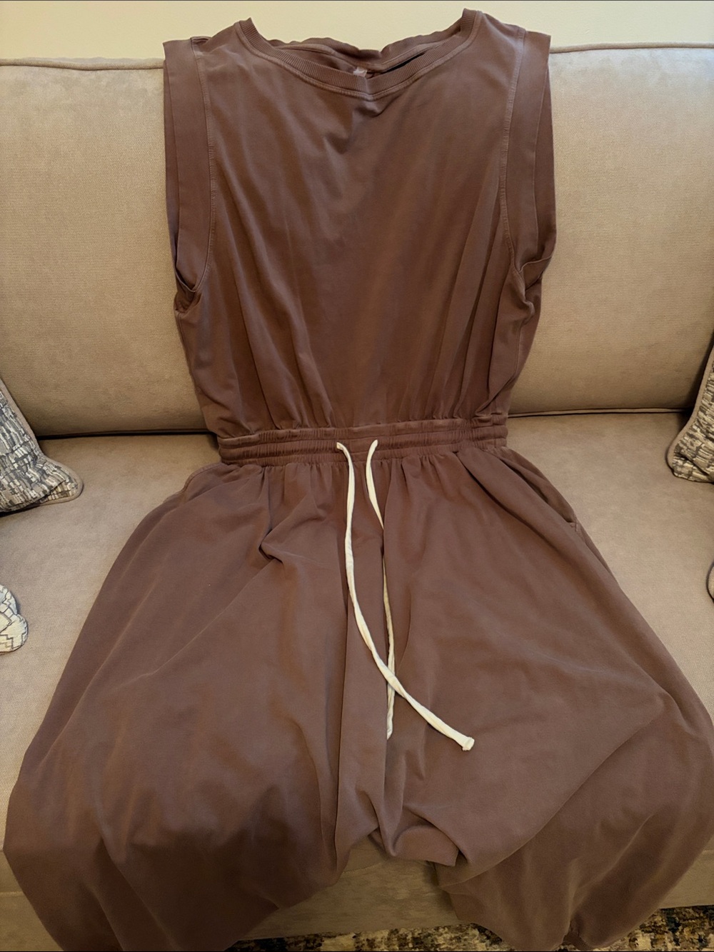 Free People Movement  Hot Shot Harem Onesie in Driftwood
